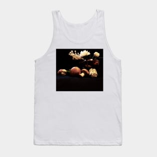 Mushrooms & Carnations 2 - Baroque Inspired Dark Still Life Photo Tank Top